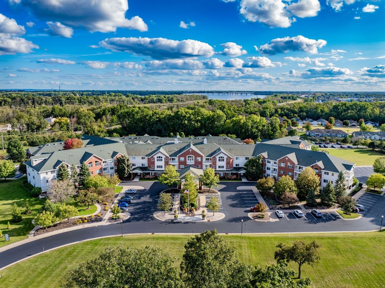 commercial drone services Houston aerial view of residential community and apartment buildings