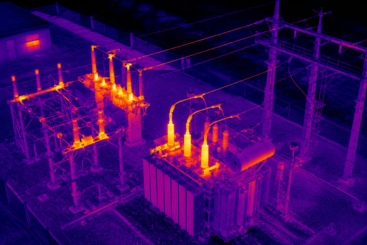 Thermal imaging services Houston electrical substation inspection using infrared drone technology