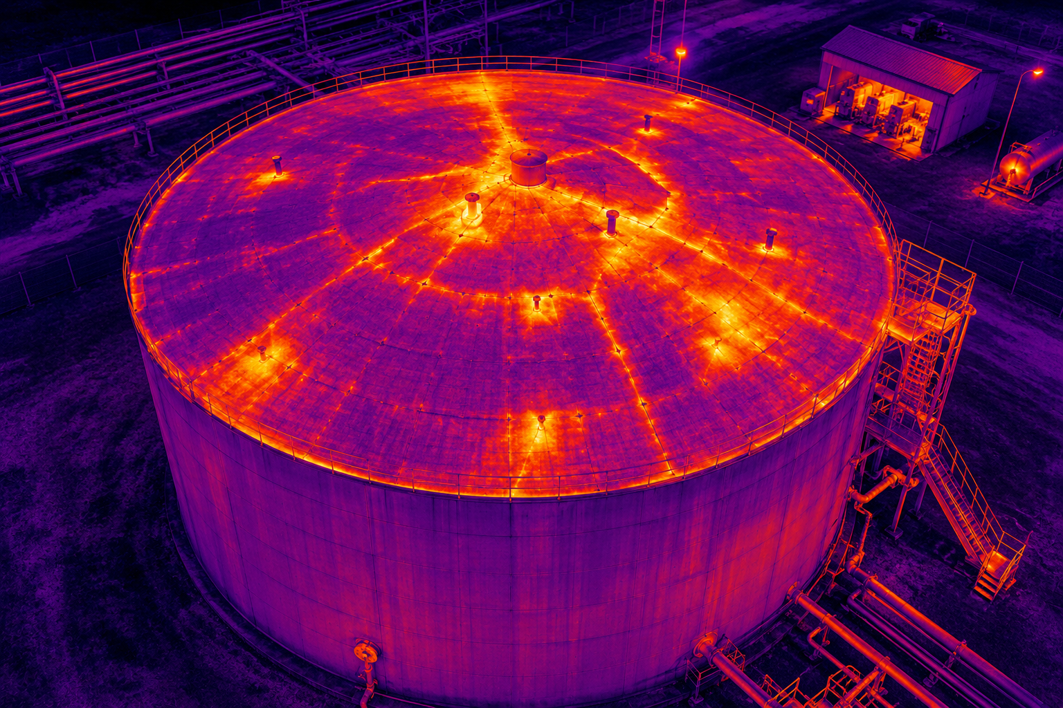 Thermal imaging services Houston storage tank inspection using drone infrared technology