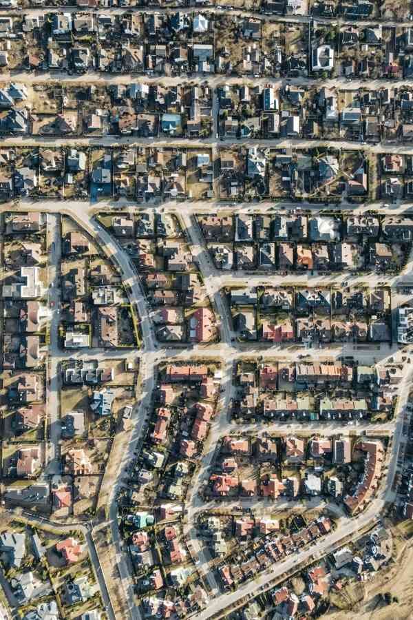 drone real estate photography Houston aerial view of residential neighborhood